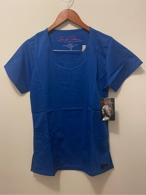 Marilyn Monroe Royal Blue Short Sleeve Women's Scrub Top